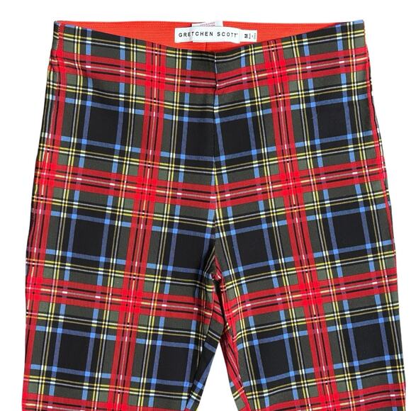 NWOT Gretchen‎ Scott GripeLess Pull On Pant. Sz Medium Elastic Waist. Plaid - Picture 2 of 10